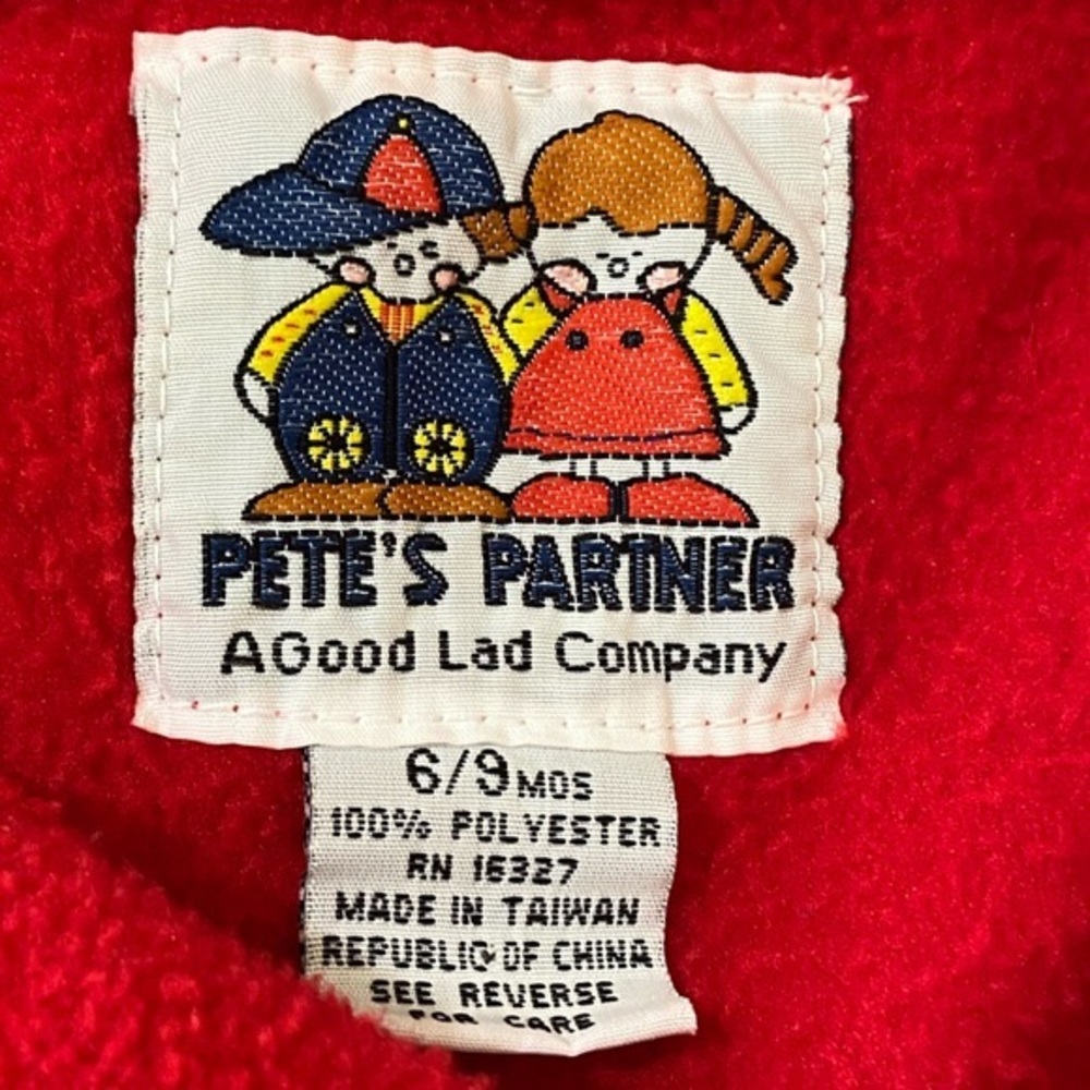 Vintage PETE’S PARTNER Fleece Romper & Beret Both Adorned W/Flowers Sz 6-9 M - Picture 6 of 6